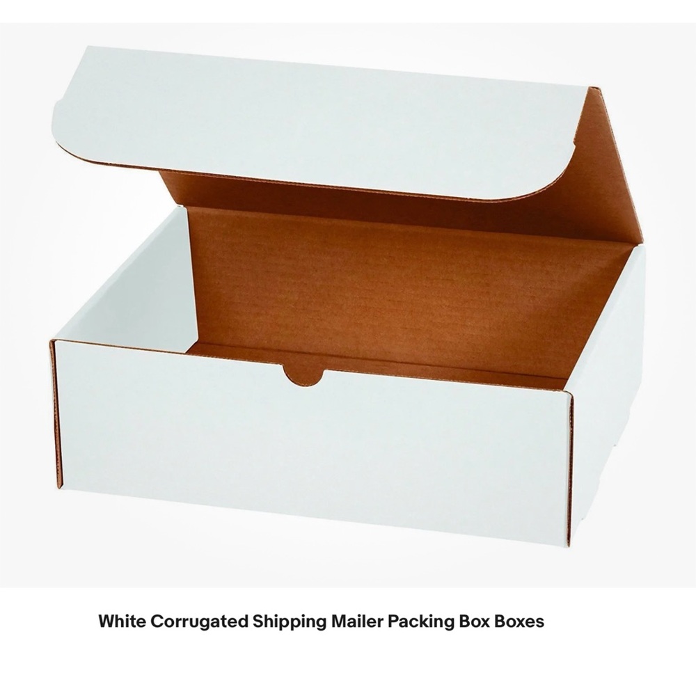 6x4x3” White Corrugated Boxes, 24 Pack brand new easy to assemble.